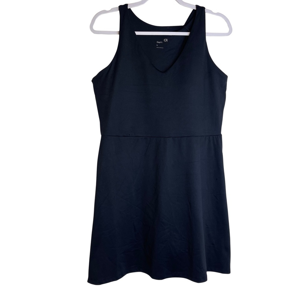 NWT GapFit Womens Black Athletic V-Neck Tank Dress Sz Large